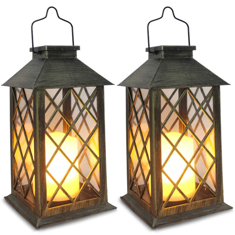 Meucoo Solar Lantern Outdoor Garden Hanging Lanterns, Set Of 2